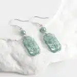 Boucles d'oreilles en Jade naturel de qualité A, Rose d'eau bleue, argent S925 incrusté de jadéite glacée, cadeaux personnalisés pour femmes, bijoux, livraison directe 2
