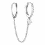 Boucle d'oreille 2 trous argent