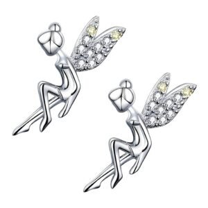 Boucle d'oreille fée clochette argent