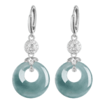 Boucle d'oreille jade et argent