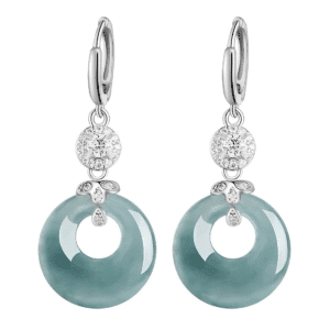 Boucle d'oreille jade et argent