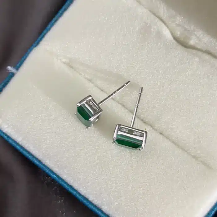 OVEAS élégant Vintage simulation émeraude boucles d'oreilles pour les femmes de haute qualité 925 en argent Sterling vert Zircon fête bijoux cadeau 4