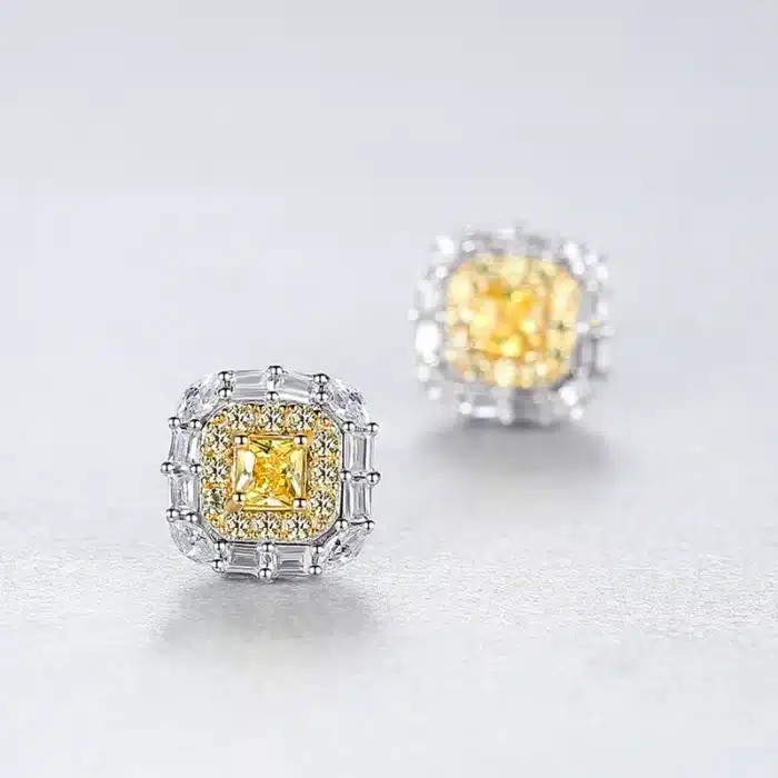 Wong Rain Chic 100% 925 argent Sterling Citrine diamants à haute teneur en carbone pierres précieuses boucles d'oreilles clou d'oreille bijoux fins de mariage en gros 4