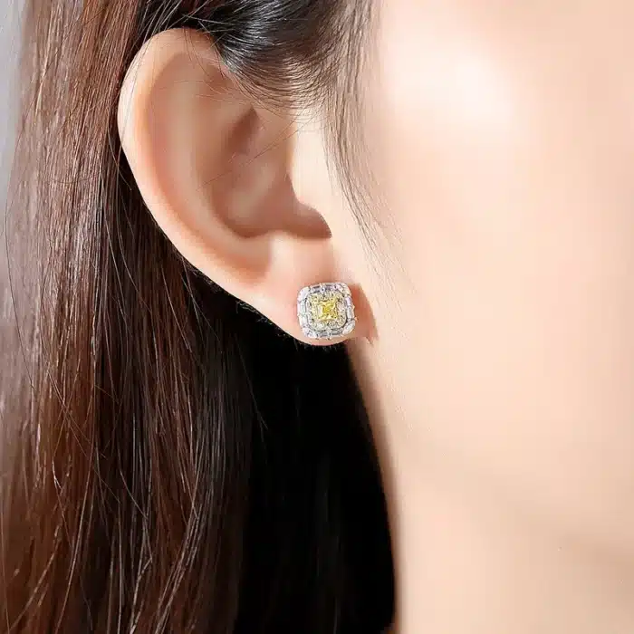 Wong Rain Chic 100% 925 argent Sterling Citrine diamants à haute teneur en carbone pierres précieuses boucles d'oreilles clou d'oreille bijoux fins de mariage en gros 6