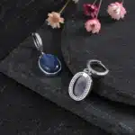 Boucles d'oreilles ovales en Kyanite naturelle, Style Simple, en argent S925, pendentif élégant, bijoux de luxe, cadeau d'anniversaire 5
