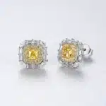 Wong Rain Chic 100% 925 argent Sterling Citrine diamants à haute teneur en carbone pierres précieuses boucles d'oreilles clou d'oreille bijoux fins de mariage en gros 5