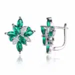 CiNily luxe vert émeraude cubique zircone 925 boucles d'oreilles en argent Sterling pour fête d'anniversaire femmes bijoux fins boucle d'oreille SE037 3
