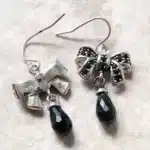 Boucles d'oreilles goutte d'eau avec nœud papillon, bijoux fins de Style européen, romantique, nouveau cadeau en argent Sterling 925 pour femmes 5