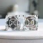 Boucles d'oreilles à tige en Moissanite coupe Asscher 4cttw avec certificats S925 plaqué argent or 18 carats 7mm clous d'oreilles en diamant de laboratoire pour femmes 2