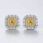 Wong Rain Chic 100% 925 argent Sterling Citrine diamants à haute teneur en carbone pierres précieuses boucles d'oreilles clou d'oreille bijoux fins de mariage en gros 3