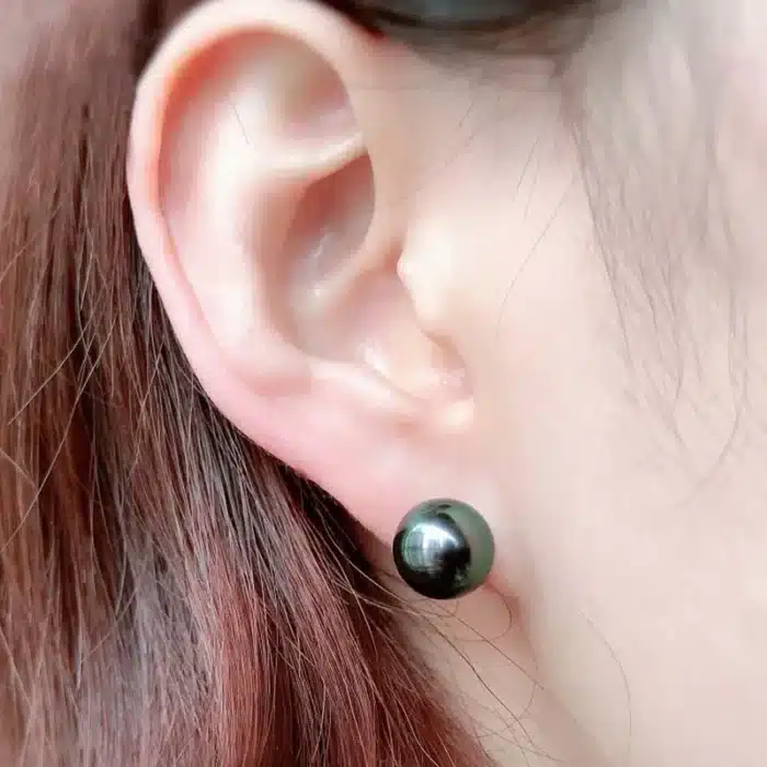 Boucles d'oreilles en perles noires de Tahiti véritable pour femmes, boucles d'oreilles tendance en or 18 carats avec grandes perles, cadeau d'anniversaire pour la fête des mères et la femme 4