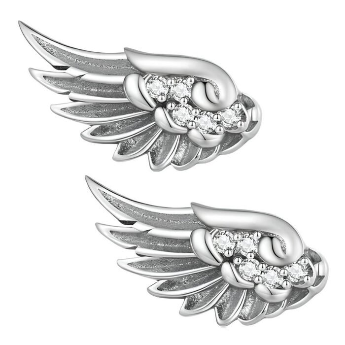 Boucle d'oreille aile d'ange argent