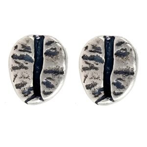 Boucle d'oreille graine de café argent homme