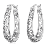 Boucle d'oreille argent massif ethnique