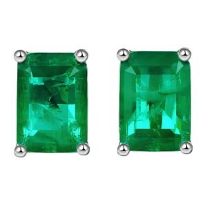Boucles d'oreilles argent pierre verte