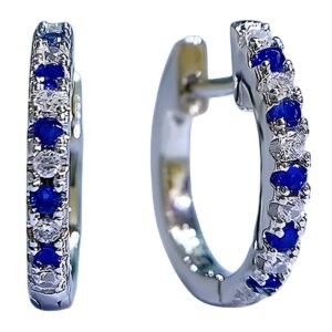 Boucles d'oreilles argent pierres bleues