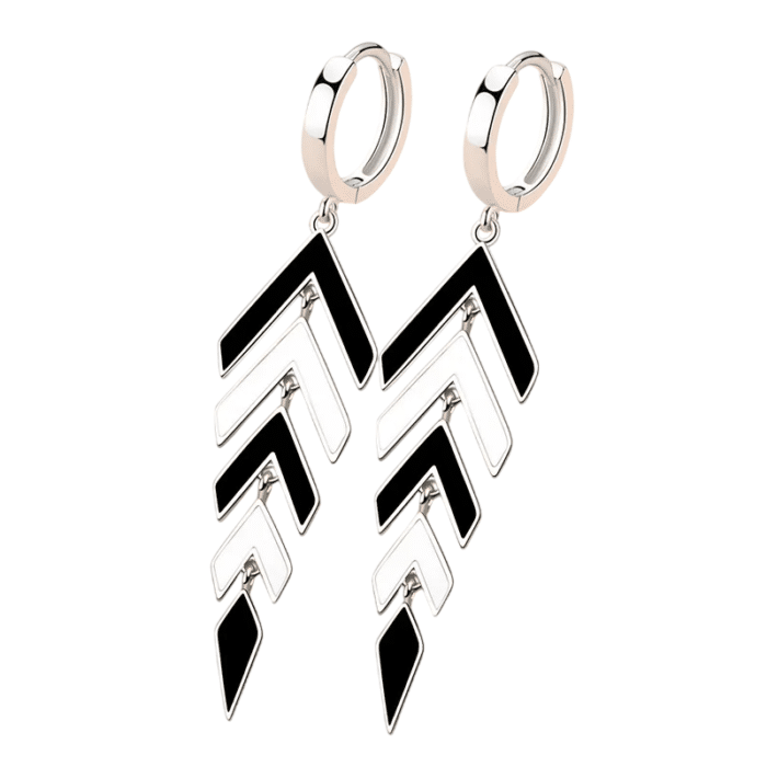 Boucles d'oreille art deco argent