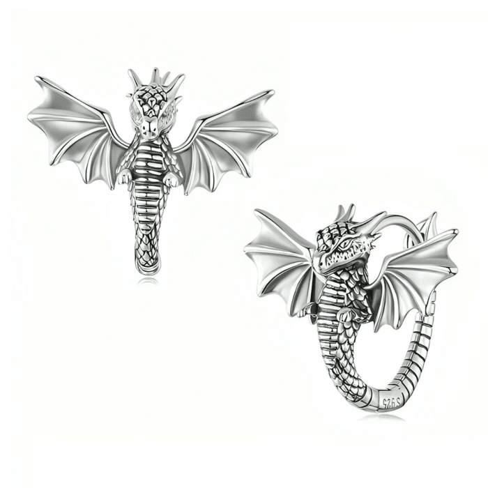 Boucle d'oreille gothique argent
