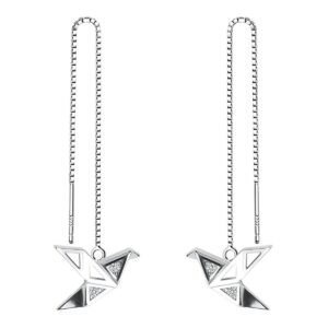 Boucle d'oreille oiseau origami