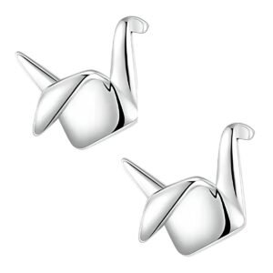 Boucle d'oreille origami argent