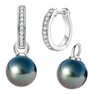 Boucle d'oreille perle de Tahiti argent