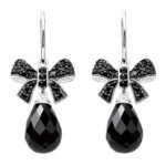 Boucles d'oreilles pierre noire pendantes
