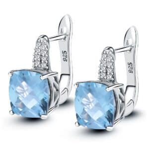 Boucle d'oreille topaze argent