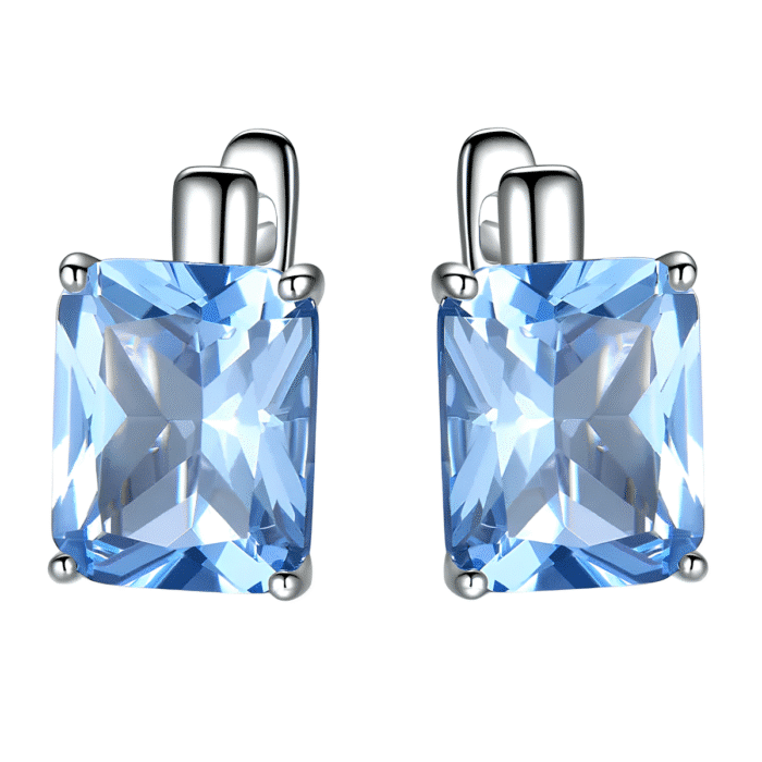 Boucle d'oreille topaze bleue