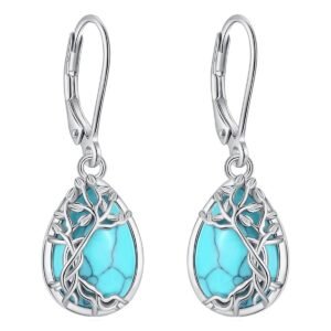 Boucles d'oreilles turquoise argent
