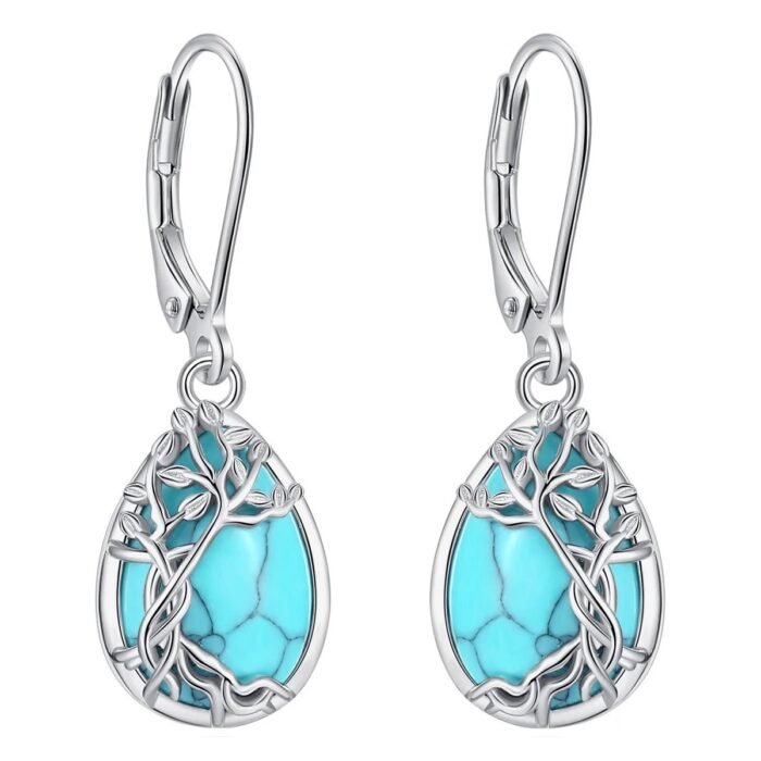 Boucles d'oreilles turquoise argent